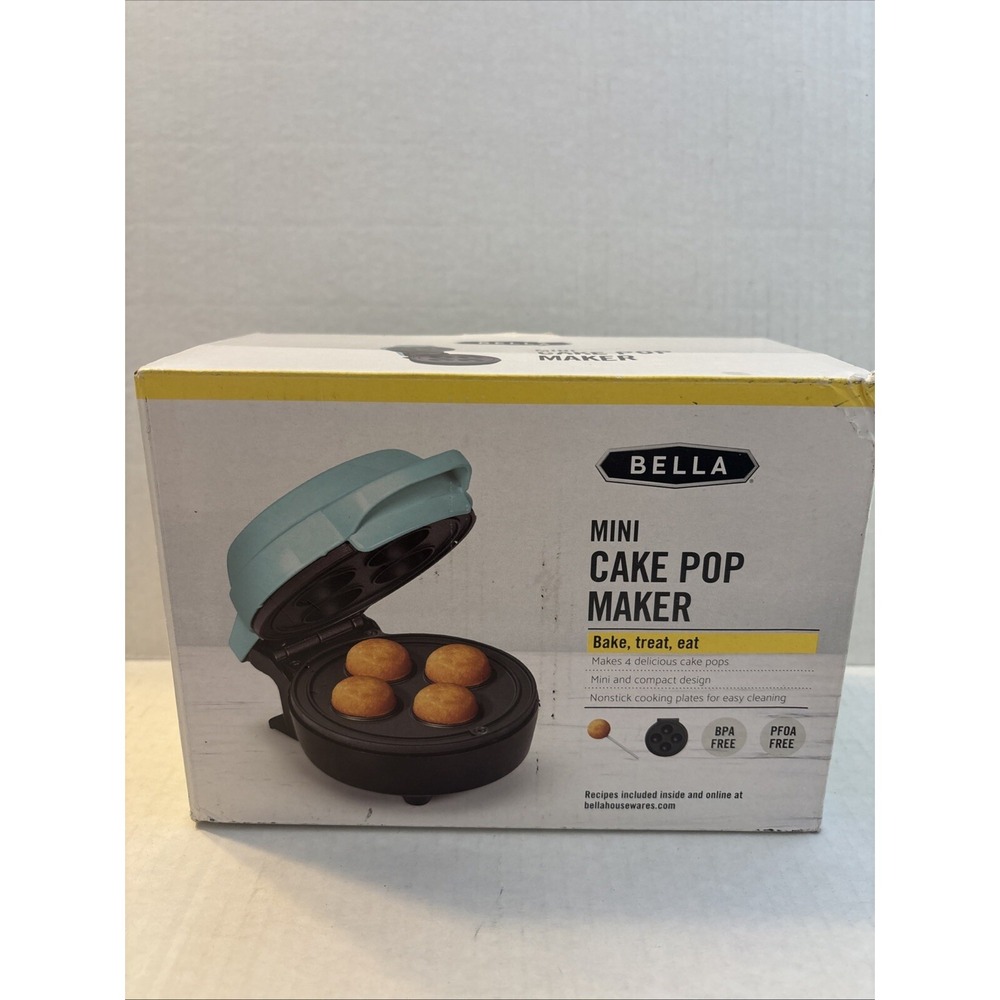 Bella Mini Cake Pops Maker Blue Nonstick Cooking Compact Easy‎ Store 350w